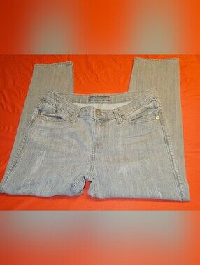 Rock & Republic Light Gray Capri Jeans sz8 "Hamburg" Style Bk Pkt Zippers EUC